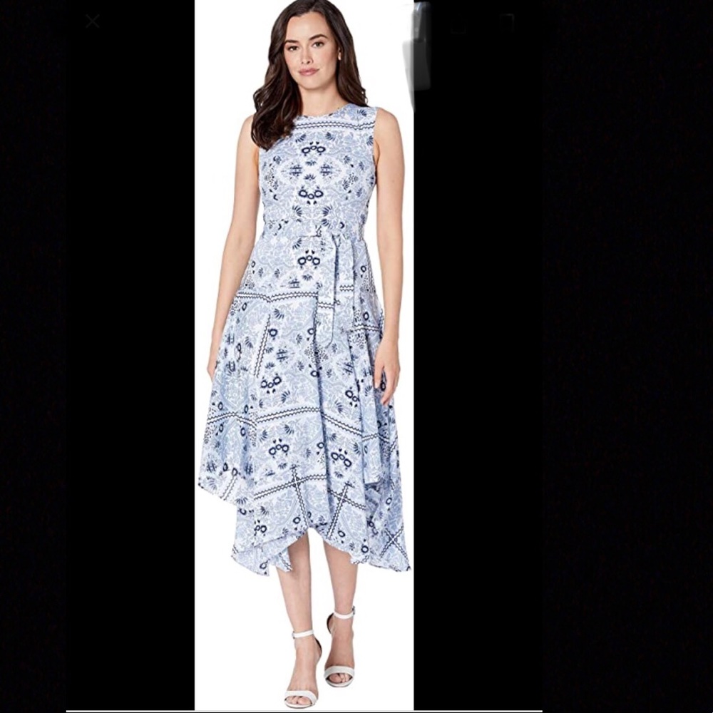Calvin Klein Belted handkerchief dress